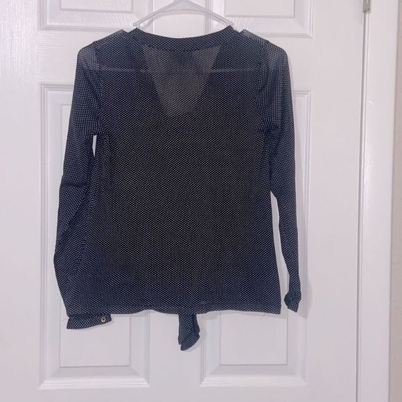 The Limited Black/White Polka Dot Sheer Blouse - Picture 7 of 7
